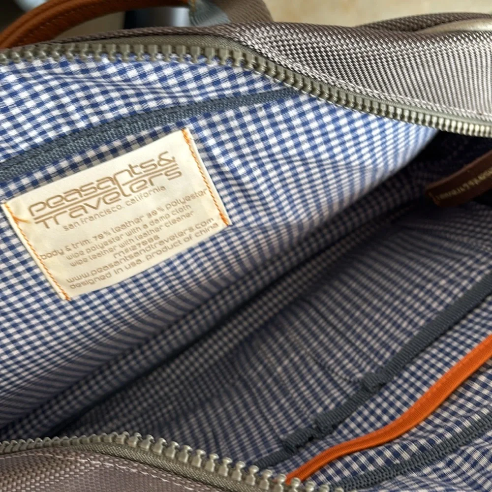 Peasants & Travlers Gray and Brown Men's Bag - Picture 3 of 3
